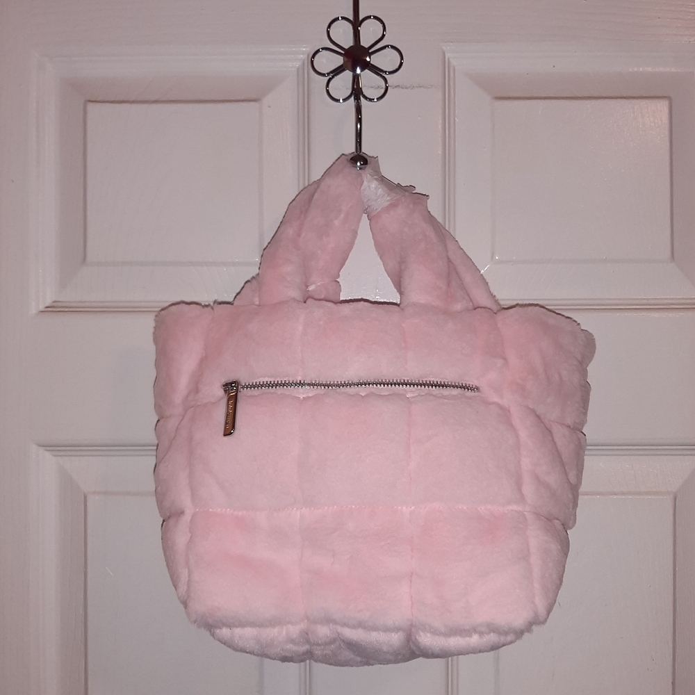 Lululemon Strawberry Milkshake Faux Fur Grid Crossbody Tote - Picture 3 of 4